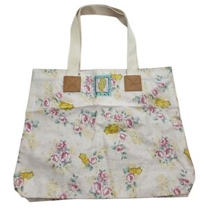 Disney Classic Pooh Floral Tote 100% Cotton Plastic Lined
